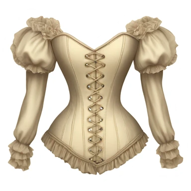vintage rococo light beige corset with sleeves  sticker