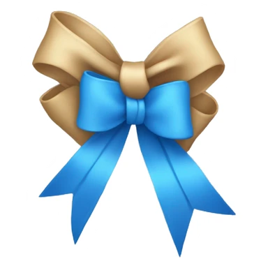a blue stringy bow sticker