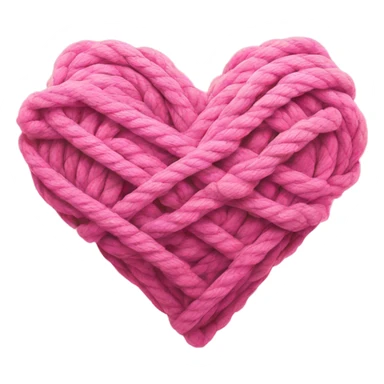 Pink heart made of rope sticker
