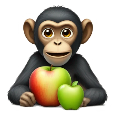 monkey with apple sticker