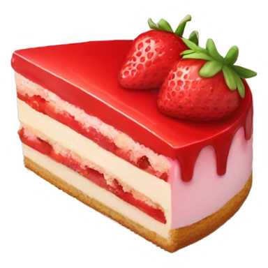 slice of strawberry cake with no dish sticker