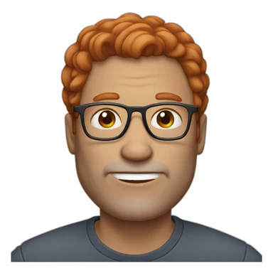 48 years old red head man with half length hair, wearing glasses sticker