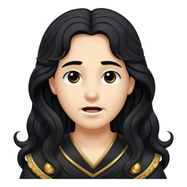 Pluto from The Olympians with long black wavy hair, black stola sticker