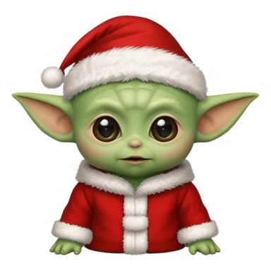 baby yoda santa sticker
