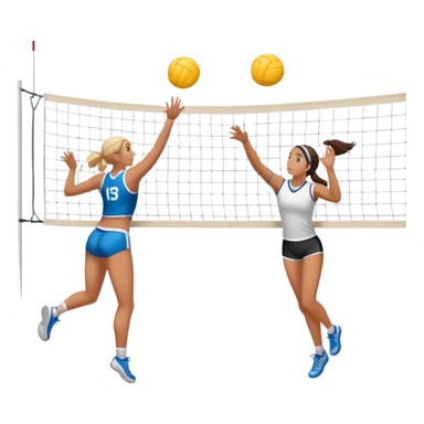 Tow friend playing volleyball  sticker
