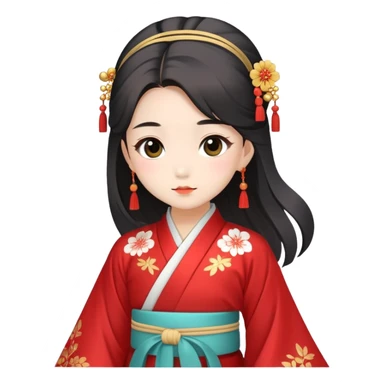 Beautiful girl wearing Hanfu sticker