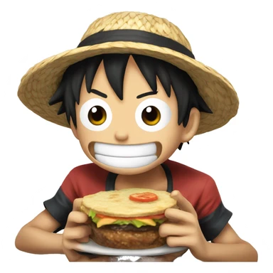 luffy comiendo sticker