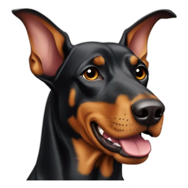 Dobermann without cropped ears sticker
