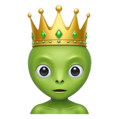 green alien with crown sticker