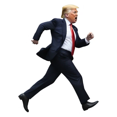 Donald Trump running to catch up Elon Musk sticker