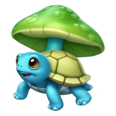 Cute blue mushroom turtle sticker