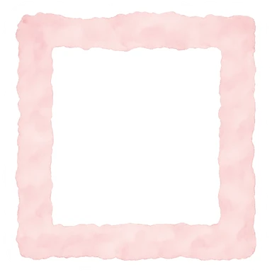 soft pink torn paper frame border, pastel watercolor style, transparent background, no face, no hands, no legs, no characters sticker