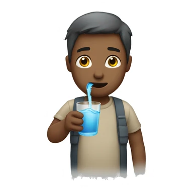 man driking water sticker