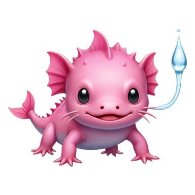 An axolotl pissing sticker