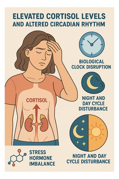 Donna con cortisolo elevato ritmo circadiano alterato sticker