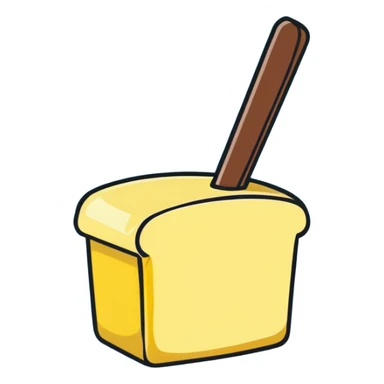 a stick of yellow butter sticker