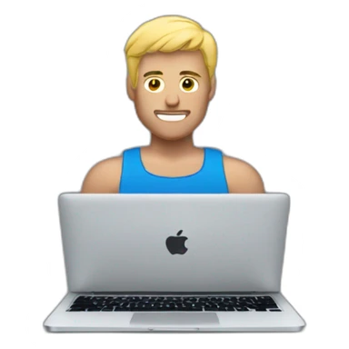 muscular blonde man on MacBook  sticker