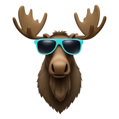 Moose with sunglasses sticker