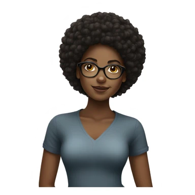 pretty black  girl with afro and glasses  sticker