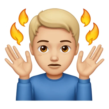 Devious face with hands plotting and scheming  sticker