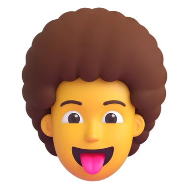 money mouth emoji with an afro hairstyle sticker
