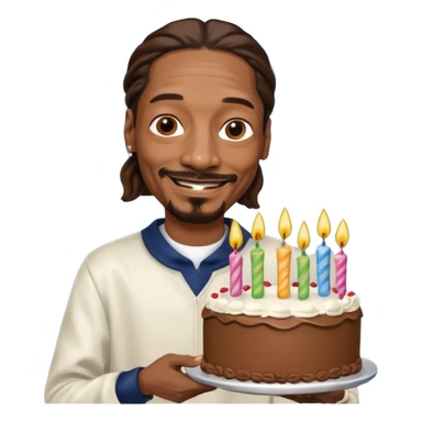 snopp dogg holding birthday cake sticker