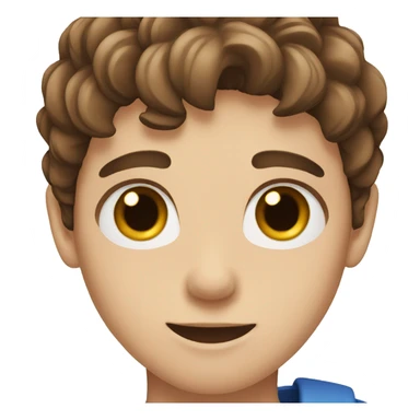 boy with brown hair and blue eyes sticker