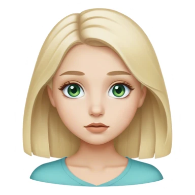 Ash blonde girl with greeny blue eyes tiny lips blonde eyelash end brows sticker