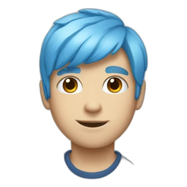 White boy with blue hair sticker