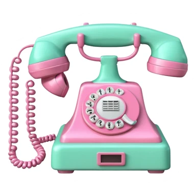 pink and mint-colored telephone sticker