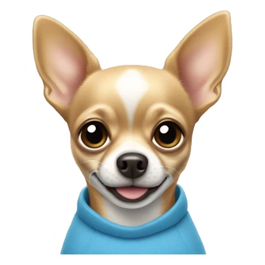 chihuahua crème wearing a blue shirt  sticker