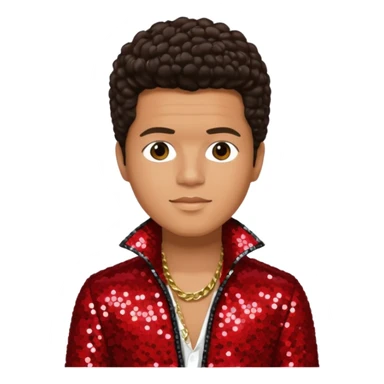 Bruno Mars with Light Tan Skin, Dark Brown Hair, Red Sequin Outfit sticker