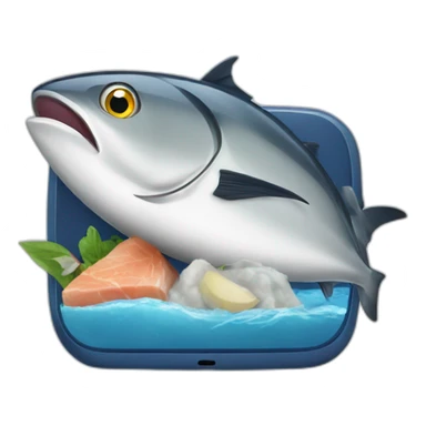 A tuna with a smartphone sticker