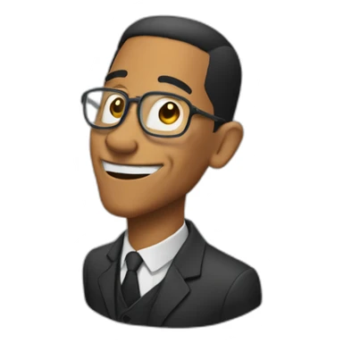 Gustavo Fring with half of his face missing smiling and making a heart symbol with his hands sticker