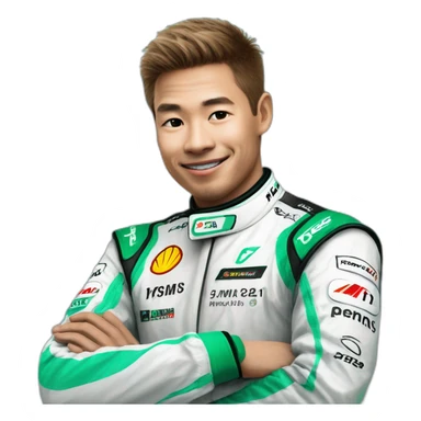 Yoshi dragon in a Mercedes AMG Petronas racing suit sticker