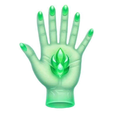 green magical hand icon from Skyrim sticker