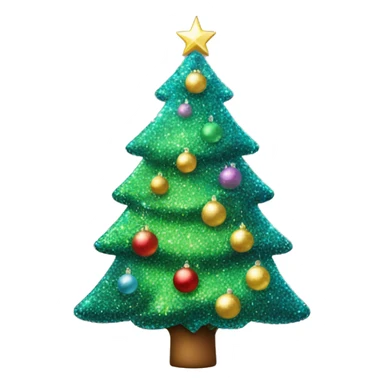 glittery christmas tree sticker