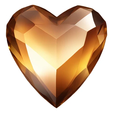 Brown crystal heart sticker