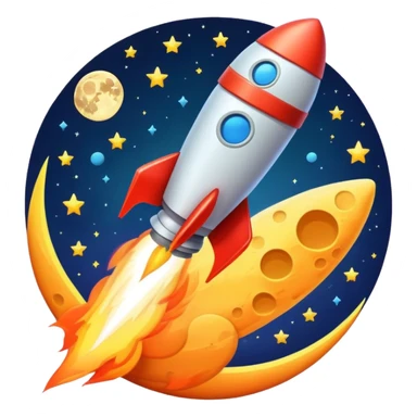 Generate a emoji rocket in the moon sticker