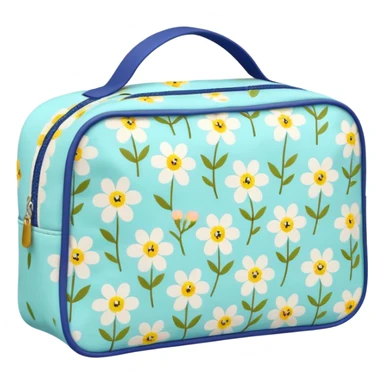 Toiletry bag with a pattern of little flowers flowers sticker