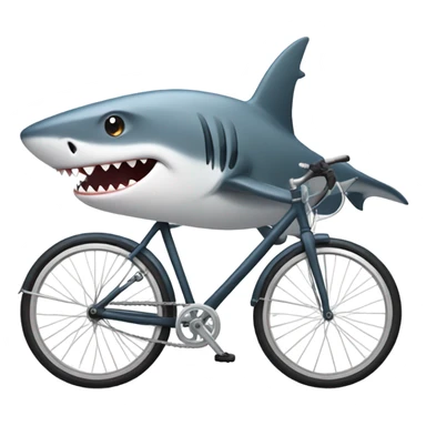 Shark riding a bike sticker