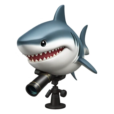 Shark with telescope  sticker