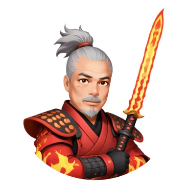 Fire-Wielding Samurai sticker