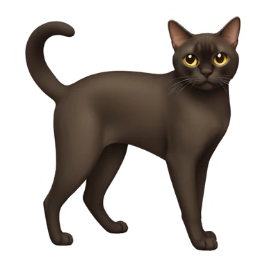 dark brown Burmese Cat Full Body sticker