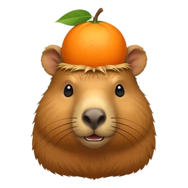 Capybara with orange on his head sticker