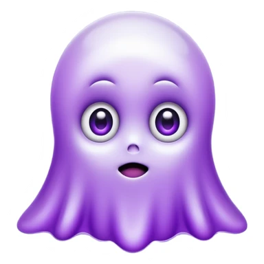 cute purple ghost with big eyes sticker