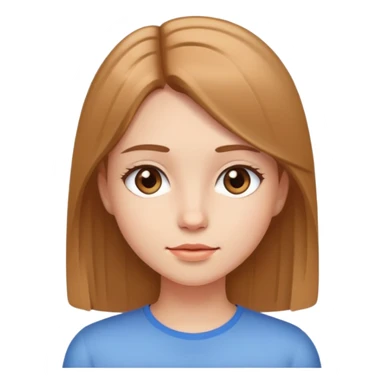 Chica de frente linda con pelo castaño claro lacio sticker