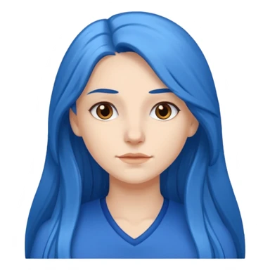 Fehér nő, kék hosszú haj, barna szem sticker