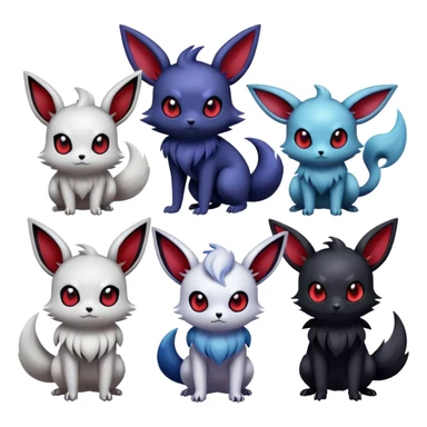 Cool Cute Kawaii Noibat-Eevee-Absol-Zorua-Umbreon-Pokemon Full Body   sticker