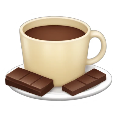 Cup of chocolate with cheese finger on a plate sticker